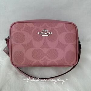 Coach Jamie Camera Bag Crossbody In Maxi Signature Canvas Dusty Pink CCK73 NWT